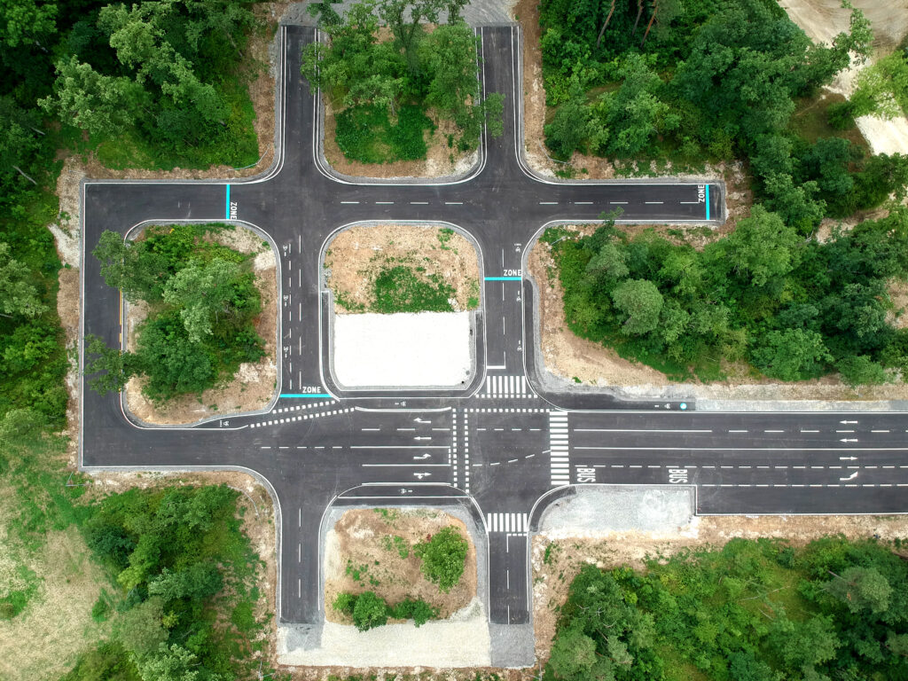 City Zone von oben - Teststrecke autonomes Fahren Österreich